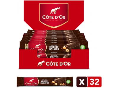 Côte d'Or chocoladerepen - puur hele hazelnoten - 45g x 32