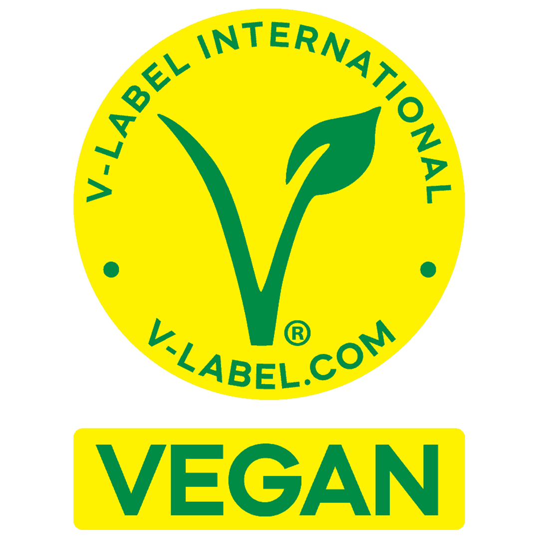 producten onder dit label zijn vegan-gecertificeerd