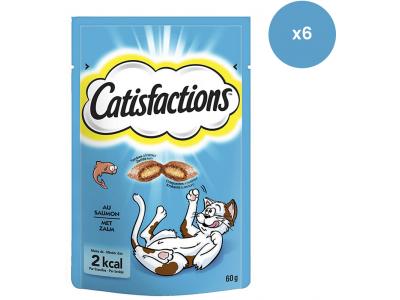 Catisfactions kattensnacks met zalm - kattensnoepjes - 60g x 6