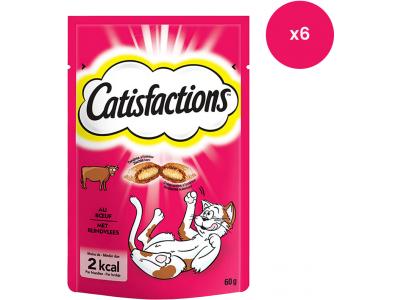 Catisfactions kattensnacks met rund - kattensnoepjes - 60g x 6