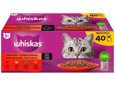 Whiskas nat kattenvoer Classics in saus MEGA PACK - rund, kip, lam, gevogelte - 40 x 85g