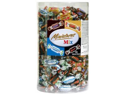 Mars chocolade - Miniatures mix - Mars, Snickers, Twix, Bounty - 3000g