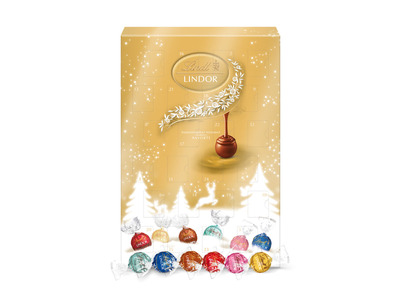 Lindt LINDOR Assorted chocolade adventskalender - tel af tot Kerst - 300g 