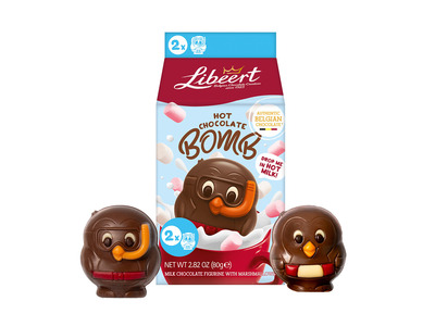 Libeert Cocoa Bomb met marshmallows - 2 chocoladefiguren - 80g