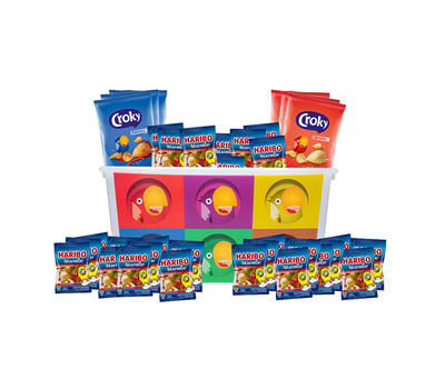 Partybox verjaardag / feest - Croky paprika + zout & Haribo Starmix - 3100g