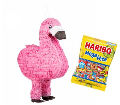 Piñata flamingo met Haribo snoepjes - 1000g