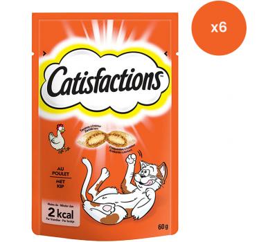Catisfactions kattensnacks met kip - kattensnoepjes - 60g x 6