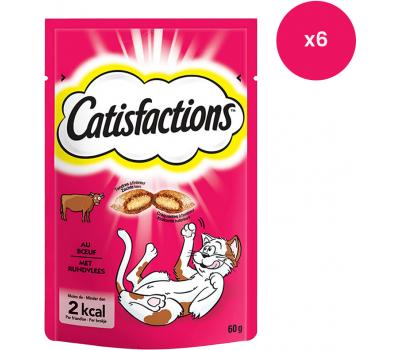Catisfactions kattensnacks met rund - kattensnoepjes - 60g x 6