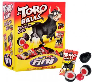 Toro balls kauwgom dispenser - 200 stuks - glutenvrij - extra zuur - 1000g