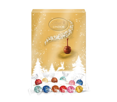 Lindt LINDOR Assorted chocolade adventskalender - tel af tot Kerst - 300g 