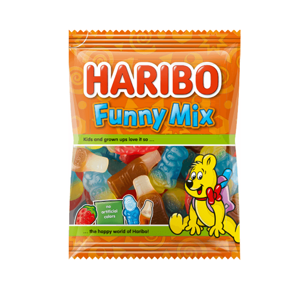 Haribo Funny Mix - 185g | bonbons | soorten snoep | snoep | producten |  Vandeca