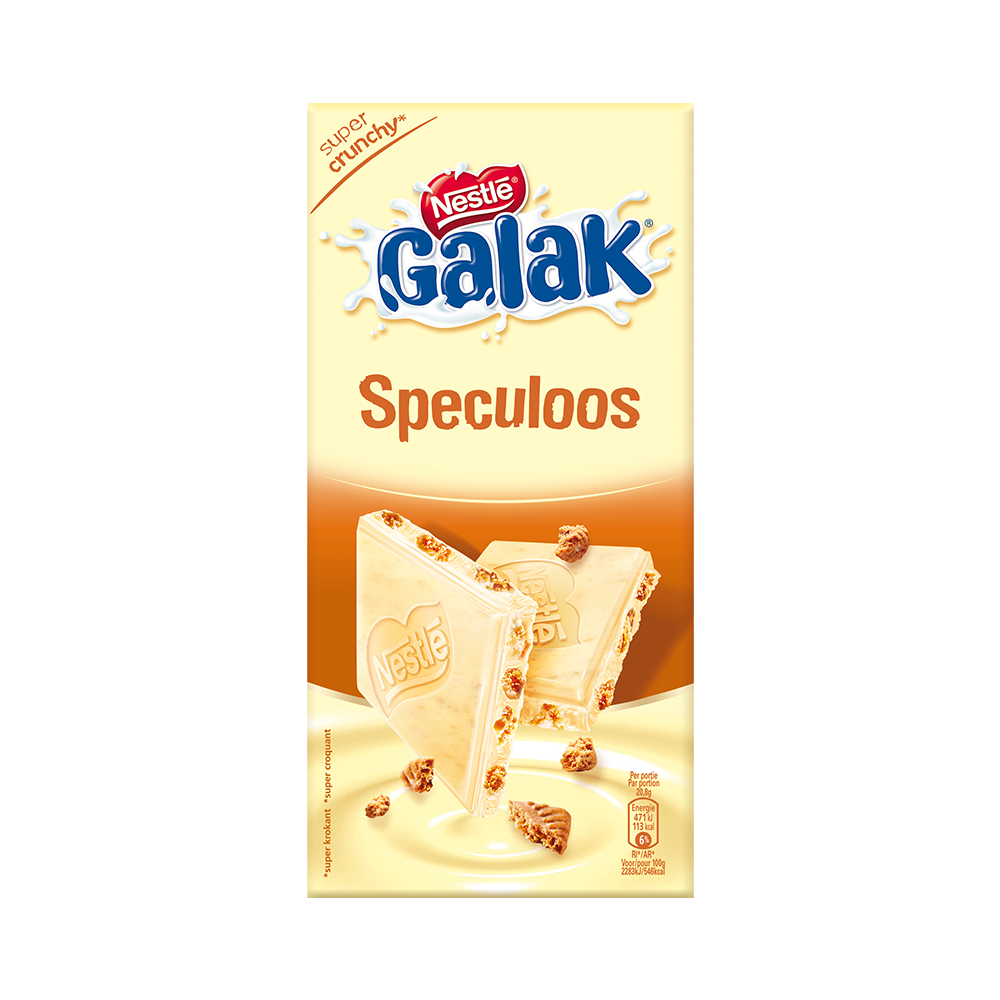 Galak witte chocoladetablet - speculoos - 125g