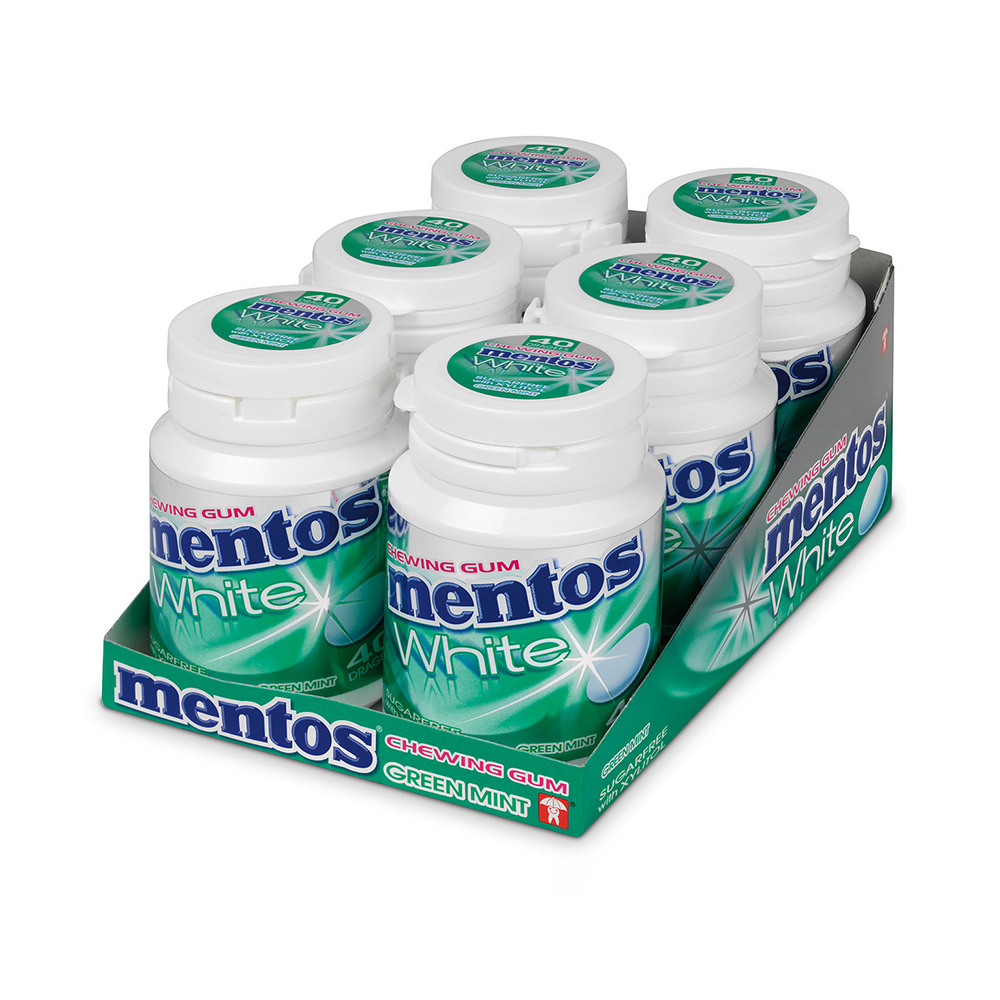Mentos suikervrije kauwgom - Green Mint - 6 doosjes 2