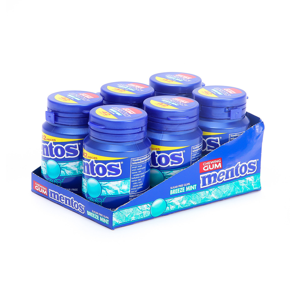 Mentos suikervrije kauwgom - Breeze Mint - 6 doosjes 2