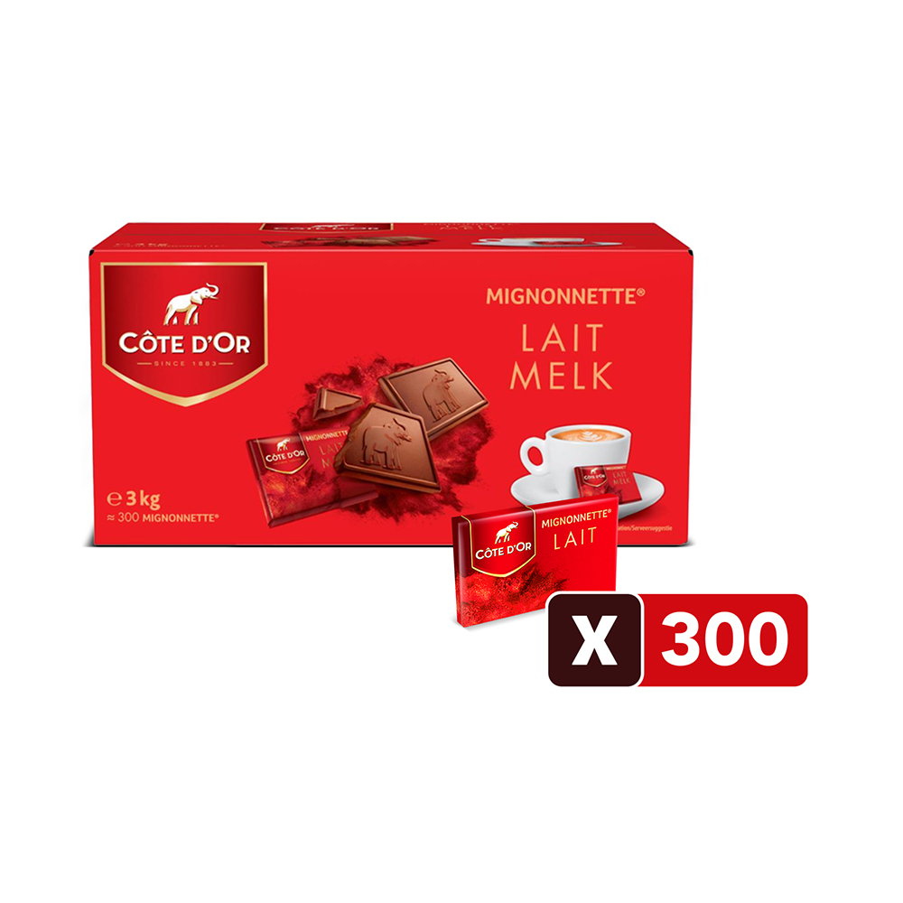 partij Presentator De daadwerkelijke Côte d'Or Mignonnette melk 300 stuks - 3kg | melkchocolade | soorten  chocolade | chocolade | producten | Vandeca