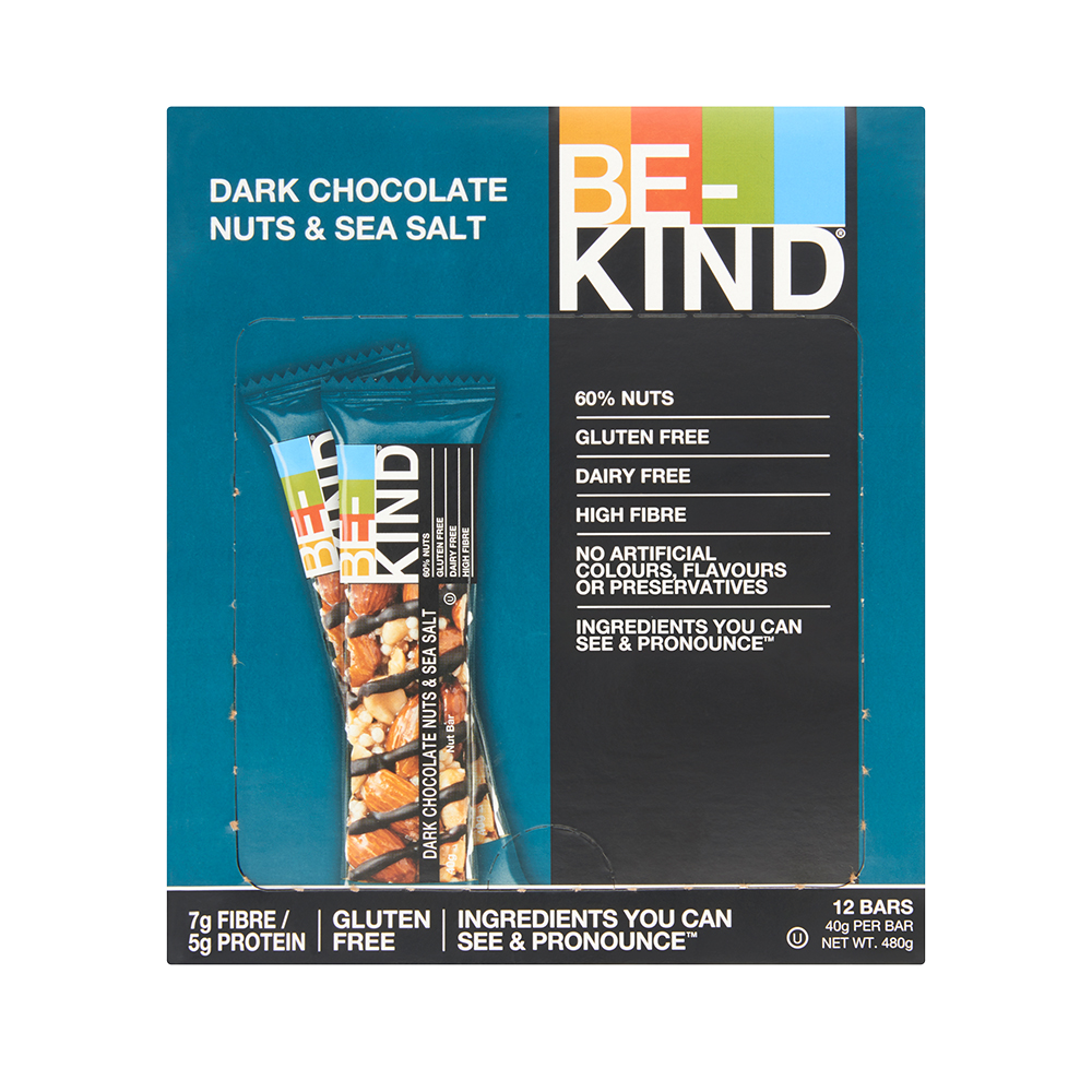 BE-KIND Single Dark Chocolat Nuts & Seasalt - 12-pack