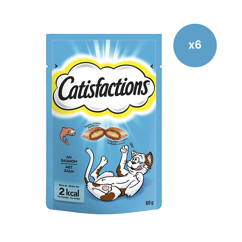Catisfactions kattensnacks met zalm - kattensnoepjes - 60g x 6