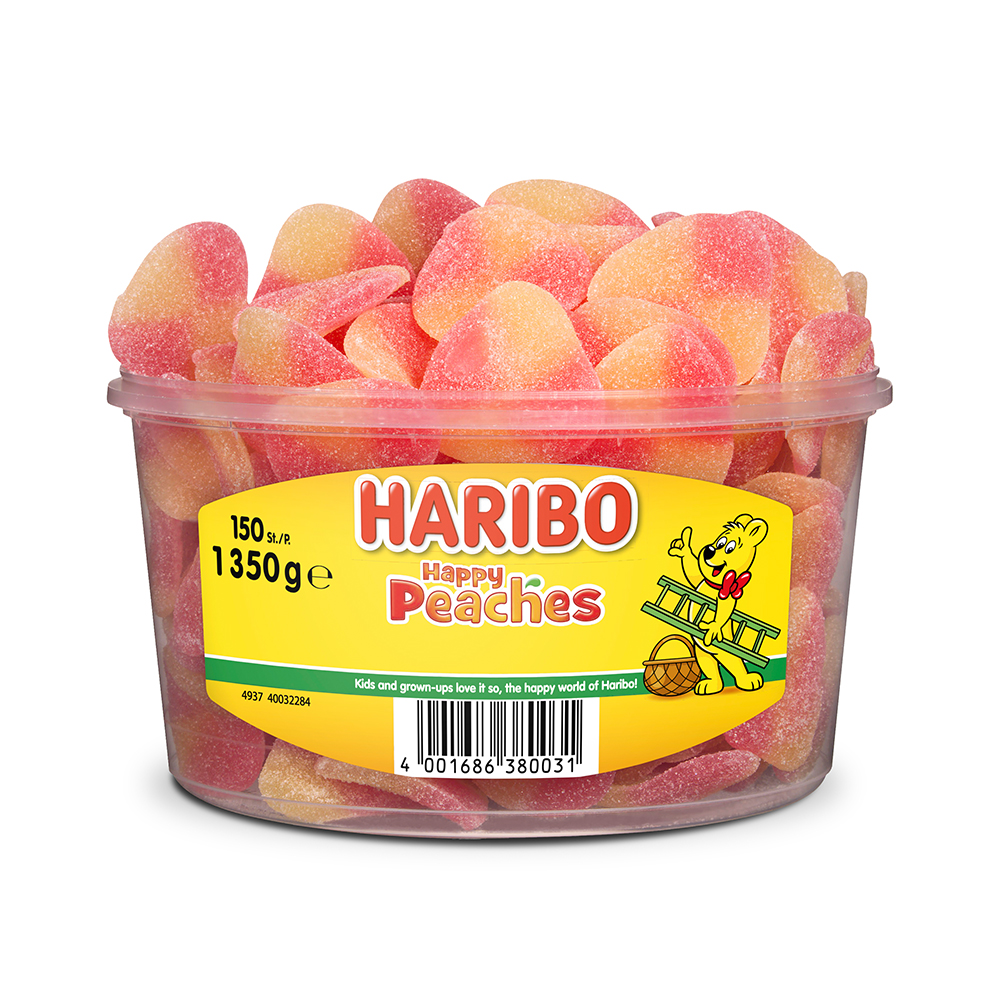 Haribo Happy Peaches - 150 stuks - 1350g