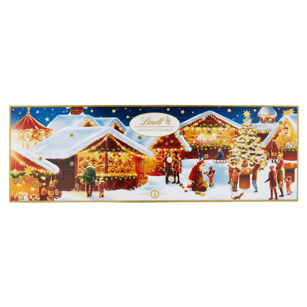Lindt MEGA 'Xmas Market' chocolade adventskalender - 250g